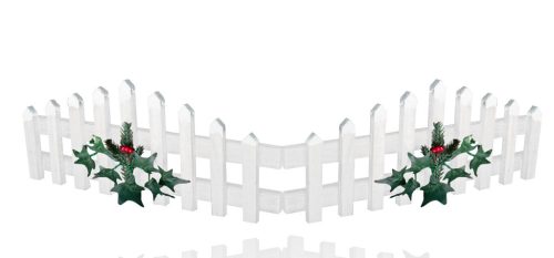 WOODEN FENCE WHITE+SNOWY  19*90