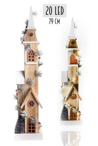 WOODEN TEMPLE+20 LED BIG TOWER 79