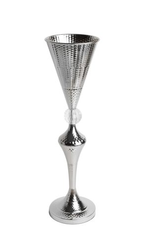 METAL VASE BASE+CRST.SIL14*53