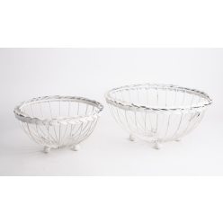 STONE IRON DISH*2 CIRCLE WHITE 29.5