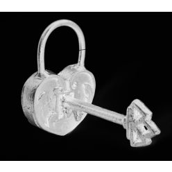 K.IRON PADLOCK+KEY WHITE 12