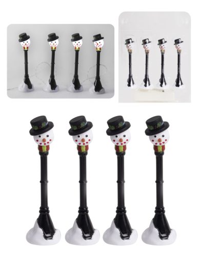 LED CANDLEABRA*4 SNOWFLAKE 10.5CM