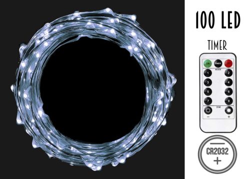 LED STRING LIGHTS*100L.+TIMER HOLIDAY FROST