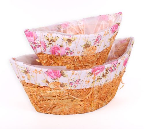 RAFFIA POT*2 BOAT NARI25