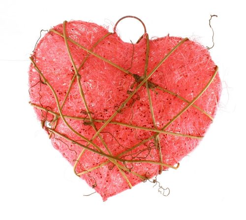 SISAL HEART RSZ.BRANCH 3D15CM