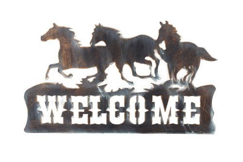K.IRON PICTURE HORSES WELC DOOR50