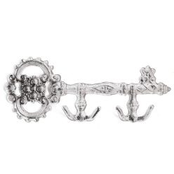 CAST IRON HOOK KEY HOLDER WHITE 27*11