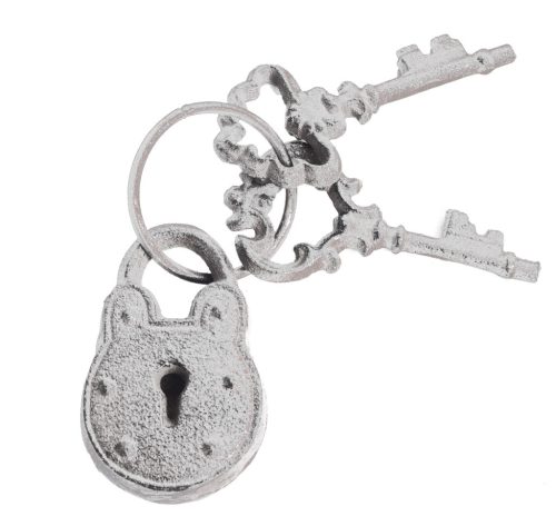 CAST IRON PADLOCK+2KEYS WHITE 16