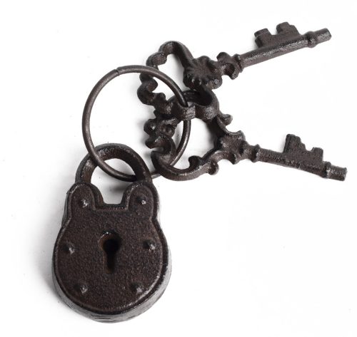 CAST IRON PADLOCK+2KEYS ANT.16