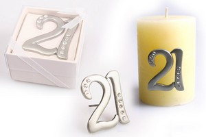 ON CANDLE HOLDER/CROSS. "21