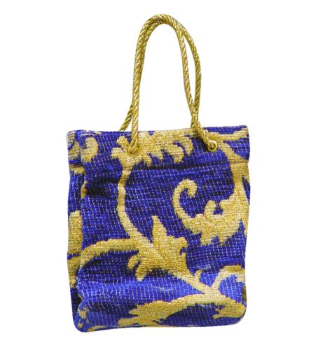 GIFT BAG BLUE-GOLD 13CM