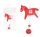 WOOD LAND.HORSE+BELL RED/WHITE7*16