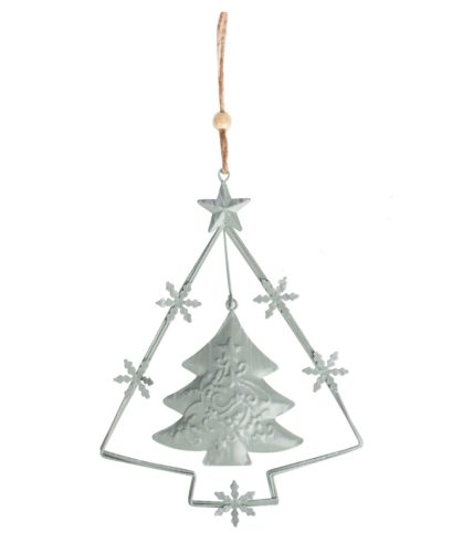 METAL LD.PINE TREES TURK/WHITE 15*19