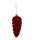 FLOCKED PINECONE BURGUNDY 12*5