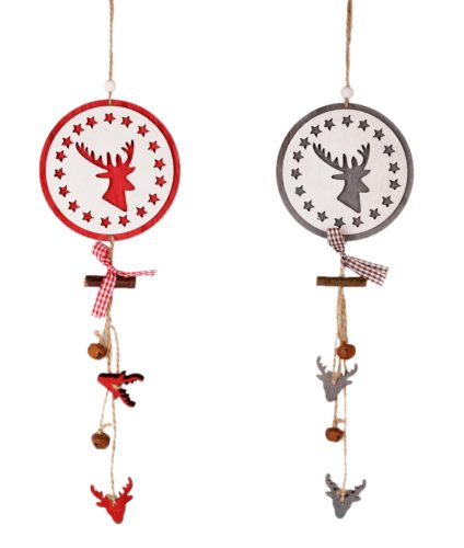 WOOD LAND.CIRCLE+REINDEER RED/GREY2S30