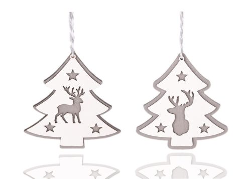 WOODEN LD.RED+REINDEER WHITE/RED2PCS12
