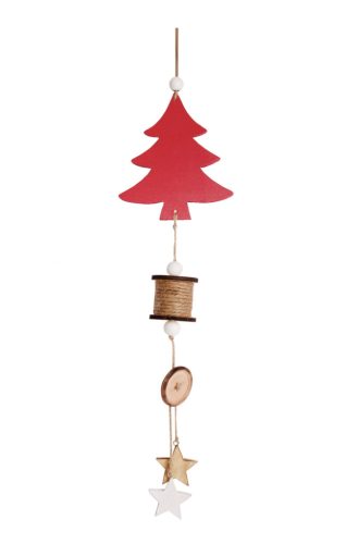 WOODEN WOODEN+SPINDLE/FLAG RED 60