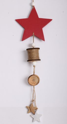 WOODEN LACE+SPINDLE/HANGER PINK 60