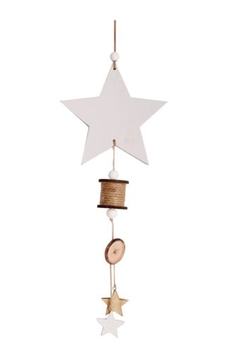 WOODEN LACE+SPINDLE/HANGER WHITE 60