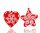 DEK.WOOD STAR/HEART*2 RED 9,2