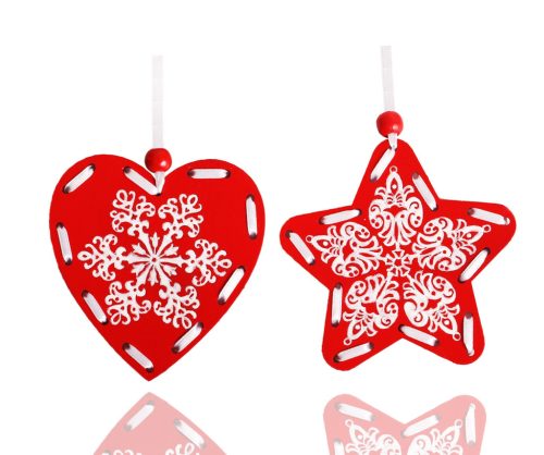 DEK.WOOD STAR/HEART*2 RED 9,2