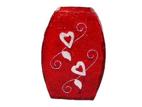 P.HOLDER RED/HEART 14CM