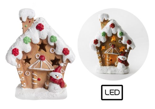 P.LED MINI COTTAGE+SNOWMAN15.3