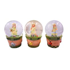 P.SNOW GLOBE/GARDEN GIRL 3S10