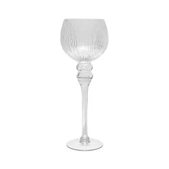Footed spherical bowl clear 30cm