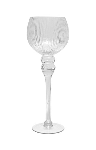 Footed spherical bowl clear 30cm