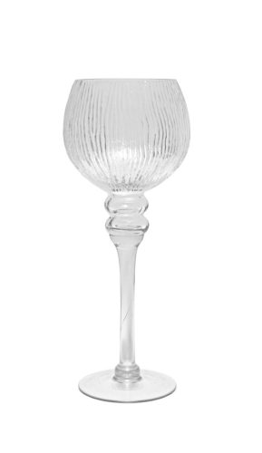 Footed spherical bowl clear 35cm