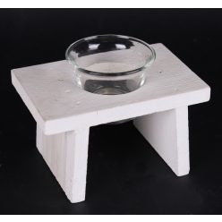 Ü.WOODEN TRAY+WHITE 12*7*8