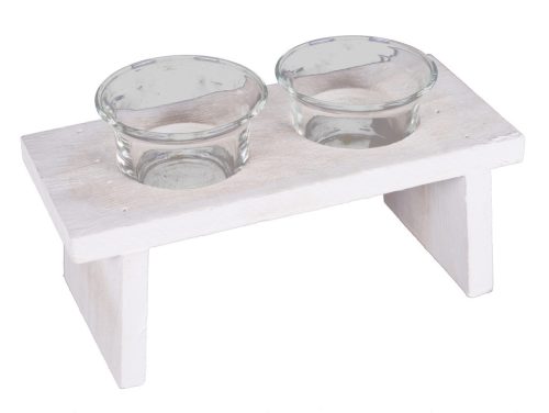 Ü.WOODEN TRAY*2+NAT/WHITE 18*7*8