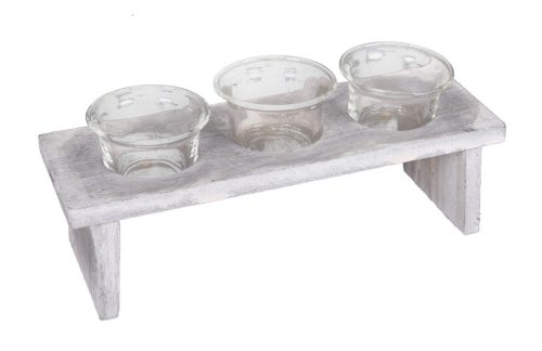 Ü.WOODEN TRAY*3+GRAY 24*7*8