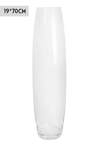 Ribbed vase water clear 19*70