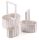 WOODEN PLANTER*3 OVAL EDGE WHITE 26