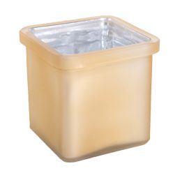Ü.WOODEN TRAY CUBE GOLD METAL 7.5