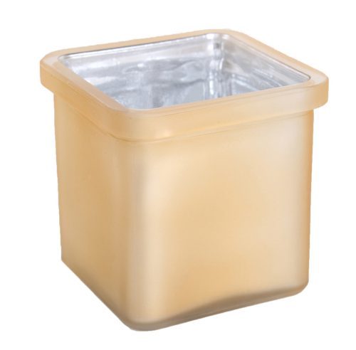 Ü.WOODEN TRAY CUBE GOLD METAL 7.5