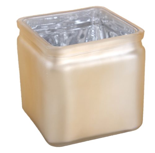 Ü.WOODEN TRAY CUBE GOLD METAL 10*10