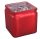 Ü.WOODEN TRAY CUBE RED METAL 10*10