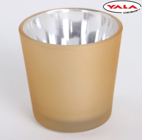 Ü.WOODEN TRAY CIRCLE GOLD METAL 5.5*5.5