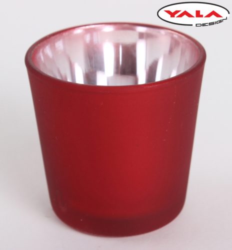 Ü.WOODEN TRAY CIRCLE RED METAL 5.5*5.5