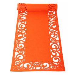 FELT TABLECLOTH/CROCHET YELLOW 120