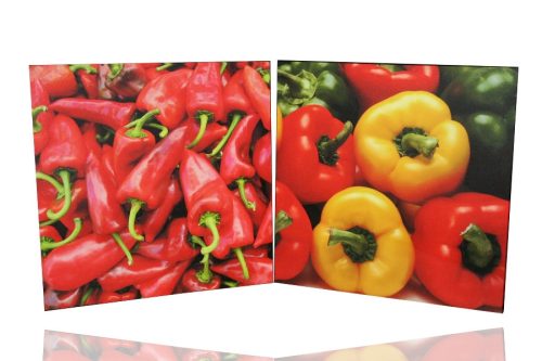 WOODEN PICTURE PEPPER 2PCS 40*40CM