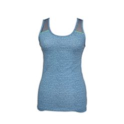   Women's two-piece cotton sports lingerie set - sports briefs-thick strap top - denim blue - S
