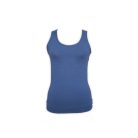 Women's two-piece cotton sports lingerie set - sports briefs-thick strap top - dark blue-gray - S