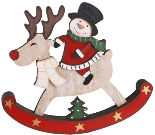 WOODEN STANDING SNOWMAN REINDEER19*16