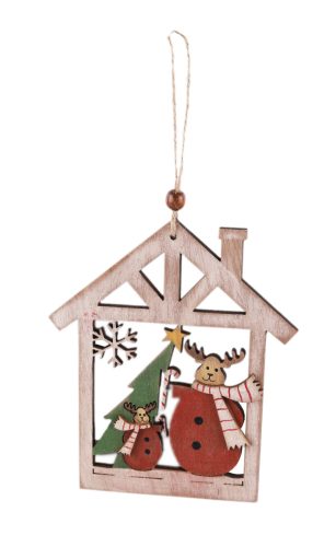 WOODEN CUT HOUSE IN REINDEER P12*24