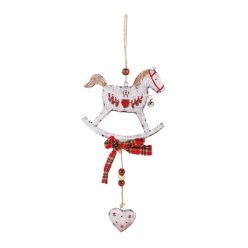 METAL LD.ROCKING HORSE GRAY+WHITE 12*33