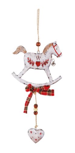 METAL LD.ROCKING HORSE GRAY+WHITE 12*33
